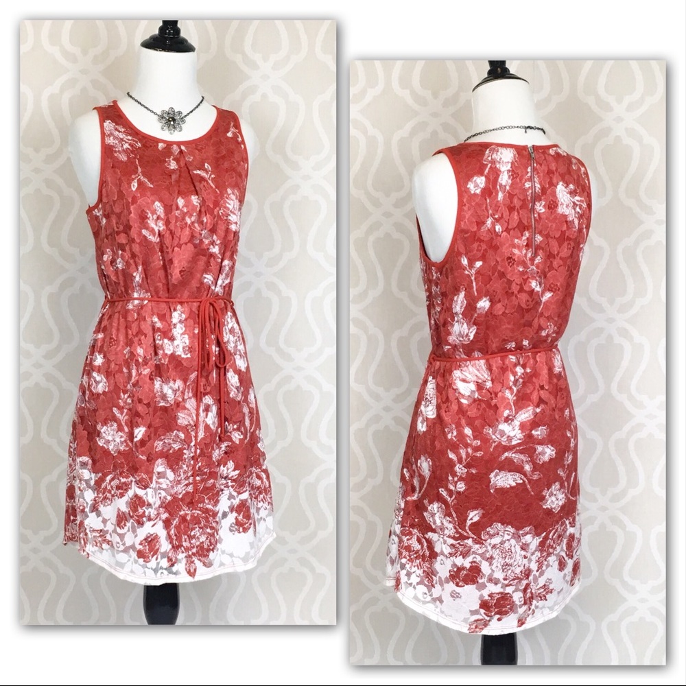 *LAST ONE* Autumn Rust Floral Lace Dress - Picture 2 of 7